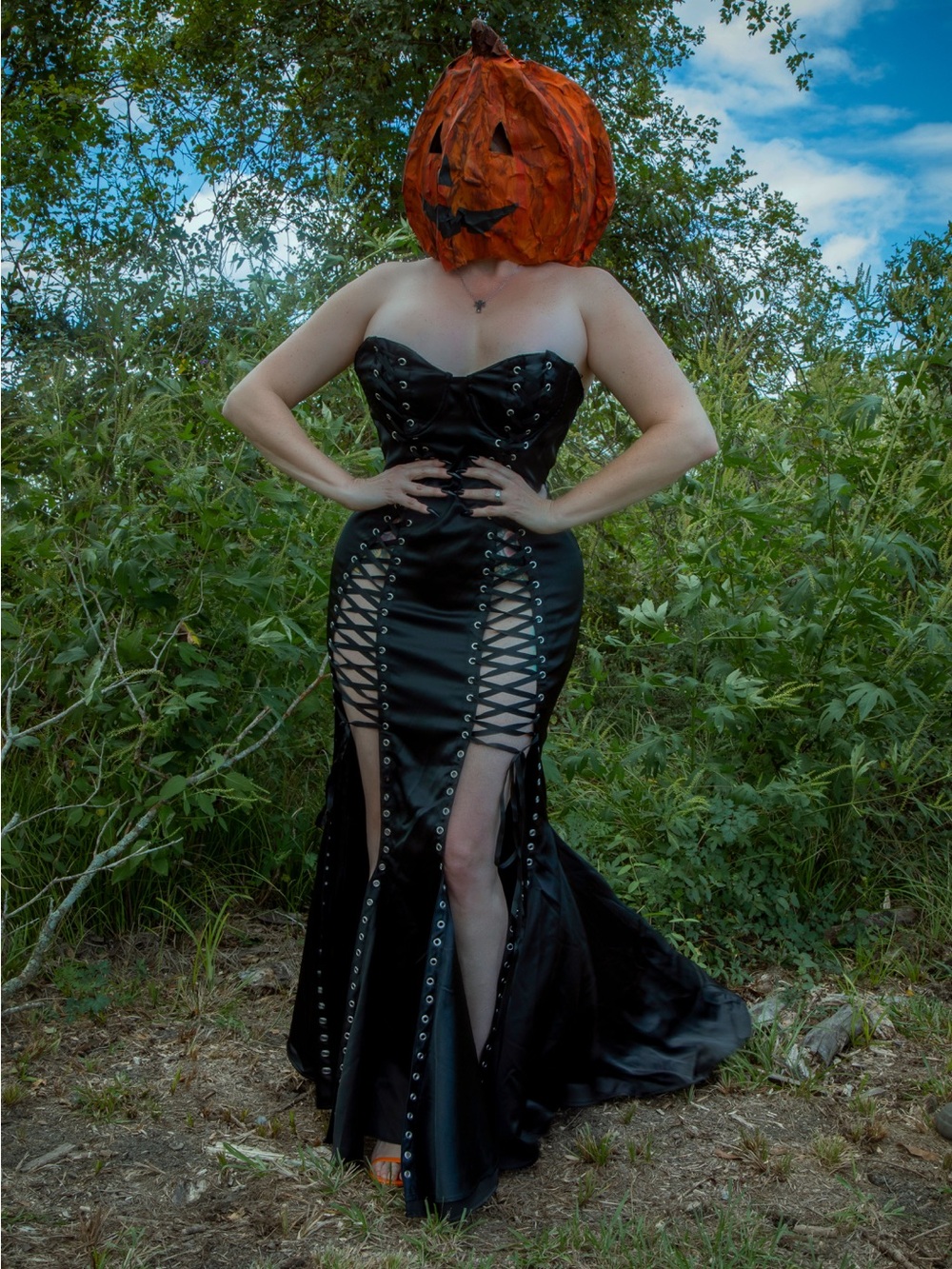 Gothic Unholy Darkest Dance Satin Vamp Corset Dress 🧛♀️ Vampire Morticia